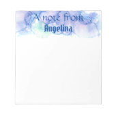 Waterverf blauw blauwgroen groen splash wit letter notitieblok (Voorkant)