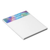 Waterverf blauw blauwgroen groen splash wit letter notitieblok (Schuin)