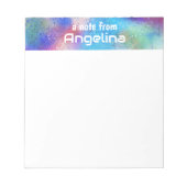 Waterverf blauw blauwgroen groen splash wit letter notitieblok (Voorkant)