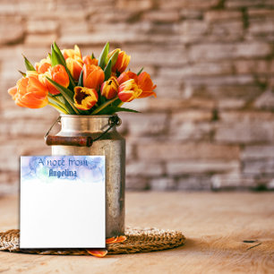 Waterverf blauw blauwgroen groen splash wit letter notitieblok