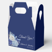 Waterverf Blauw Bloem Boeket-Bruiloft Dank u Bedankdoosjes (Geopend)