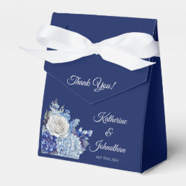 Waterverf Blauw Bloem Boeket-Bruiloft Dank u Bedankdoosjes