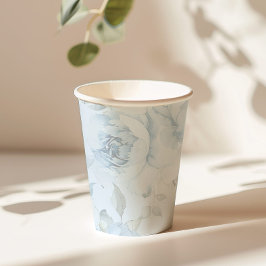 Waterverf blauw bloem minimalist trouwen papieren bekers