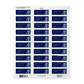 Waterverf blauw bloem retour adres label (Full Sheet)