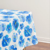 Waterverf blauw bloem tafelkleed (Voorbeeld)