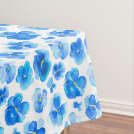 Waterverf blauw bloem tafelkleed