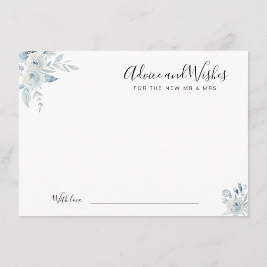 waterverf blauw - bloemadvies en wensen advieskaart (Voorkant)