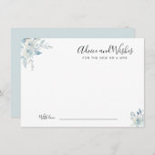 waterverf blauw - bloemadvies en wensen advieskaart (Voorkant / Achterkant)