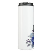 Waterverf Blauw Bloemboeket-Bruidsmeisje- Thermosbeker (Achterkant)