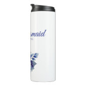 Waterverf Blauw Bloemboeket-Bruidsmeisje- Thermosbeker (Geroteerd rechts)