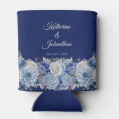 Waterverf Blauw Bloemboeket-Bruiloft- Blikjeskoeler (Achterkant)