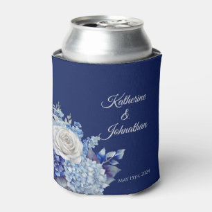 Waterverf Blauw Bloemboeket-Bruiloft- Blikjeskoeler