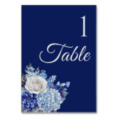 Waterverf Blauw Bloemboeket-Bruiloft- Kaart (Achterkant)