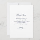 Waterverf Blauw Bloemen Bruiloft Dank u FOTO Bedankkaart (Achterkant)