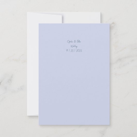 Waterverf Blauw Bloemen  bruiloft Uitnodiging (Achterkant)