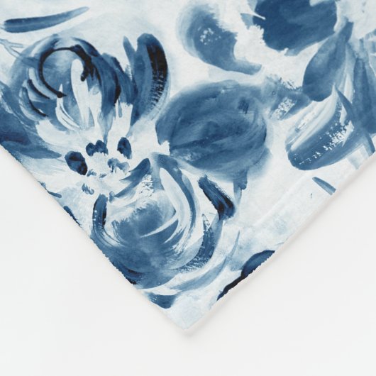 Waterverf blauw bloemen deken (Hoek)