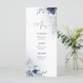 waterverf blauw bloemen Menu (Staand voorkant)