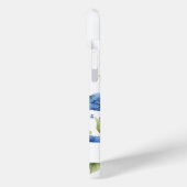 Waterverf Blauw Bloemen Peacock Aangepaste Tekst Case-Mate iPhone Case (Achterkant / Links)