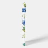 Waterverf Blauw Bloemen Peacock Aangepaste Tekst Case-Mate iPhone Case (Achterkant / Rechts)