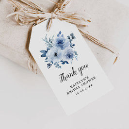 waterverf blauw bloemen vrijgezellenfeest cadeaulabel