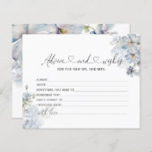 Waterverf blauw bloemenadvies en wenskaart (Voorkant / Achterkant)