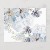 Waterverf blauw bloemenadvies en wenskaart (Achterkant)