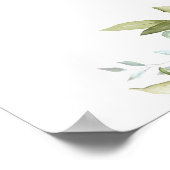 Waterverf blauw bloemenbord Custom teken Poster (Hoek)