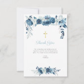 waterverf blauw bloemendoop bedankje kaart (Voorkant)