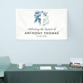 waterverf blauw bloemendoopteken spandoek (Beurs)