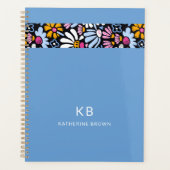 Waterverf Blauw Bloempatroon 2026 Planner (Voorkant)