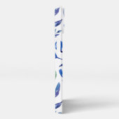 Waterverf blauw bloempatroon. Navy bloemen iPhone Hoesje (Rechterkant)