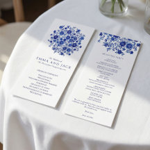 Waterverf Blauw Boeket Huwelijksvolgorde Ceremonie