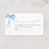 Waterverf blauw boog lint baby shower luier raf informatiekaartje (Voorkant)