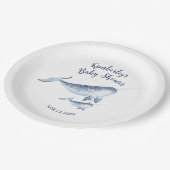 Waterverf blauw Bord voor walvisBaby shower (Gekanteld)