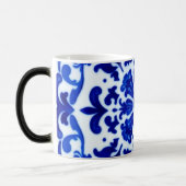 Waterverf Blauw Botanisch Matglazen Mok (Links)
