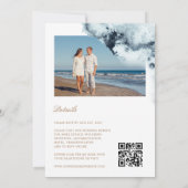 Waterverf Blauw Budget Foto Bruiloft Kaart (Achterkant)