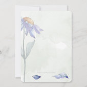Waterverf Blauw Daisy Bruiloft Rustieke Sage Groen Save The Date (Achterkant)