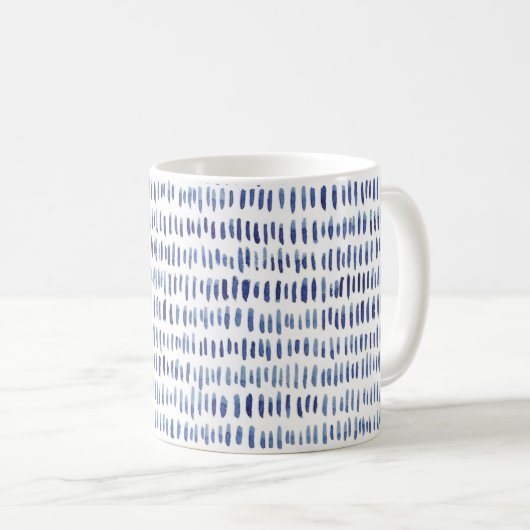Waterverf blauw design classic coffee tea mok (Voorkant rechts)