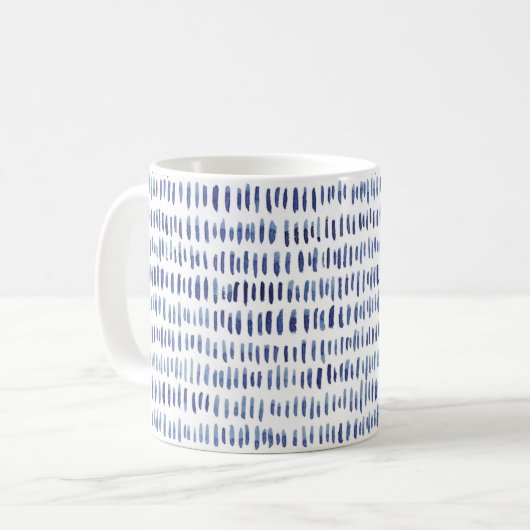 Waterverf blauw design classic coffee tea mok (Voorkant links)