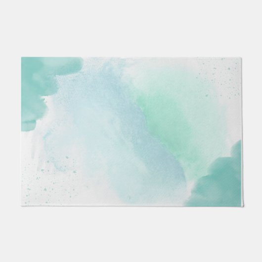 WATERVERF BLAUW DEURMAT (Voorkant)