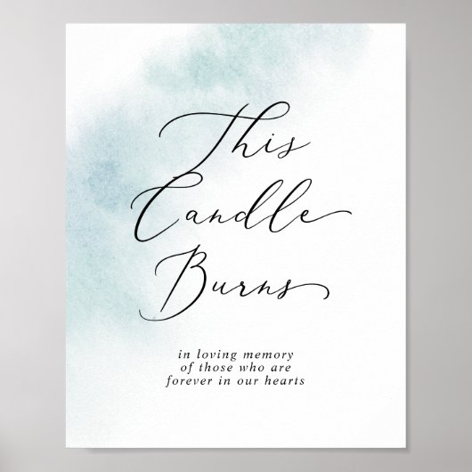 Waterverf Blauw Dit kaarsenbord brandt herdenkings Poster (Voorkant)