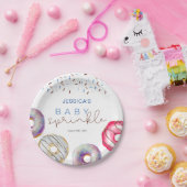 Waterverf blauw Donuts Baby Sprinkle Shower Papieren Bordje (Feest)