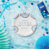 Waterverf blauw Donuts Baby Sprinkle Shower Papieren Bordje (Feest)
