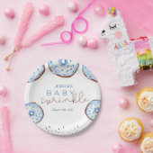 Waterverf blauw Donuts Baby Sprinkle Shower Papieren Bordje (Feest)