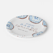 Waterverf blauw Donuts Baby Sprinkle Shower Papieren Bordje (Gekanteld)