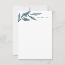 Waterverf blauw elegant bedankt