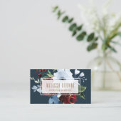 waterverf blauw elegantiekaart visitekaartje (Staand voorkant)