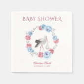 Waterverf Blauw en Blush Roze Floral Winter Wreate Servet (Voorkant)