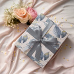 Waterverf Blauw en Gold Single Leaves Cadeaupapier<br><div class="desc">Prachtige cadeauverpakking van waterverf blauw en goudeenblad op een roze achtergrond. Geschikt voor bruiloft- of douchecadeauverpakking.</div>