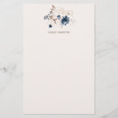 Waterverf blauw en goud briefpapier (Voorkant)